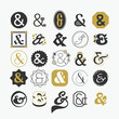 Ampersand sign and symbol design elements set