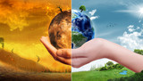 Fototapeta  - Global Warming and Pollution Concept - Sustainability (Elements of this image furnished by NASA)