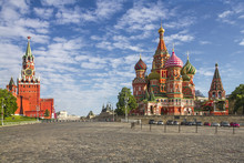 Moscow Kremlin And St. Basil Cathedral On Red Square