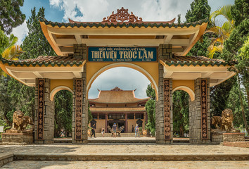 Vietnam. Dalat. Gate Pagoda in Thien Vien Truc Lam Monastery. 