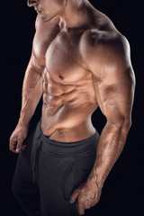 Body of muscular male with great physique