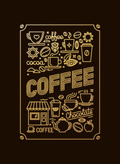 Poster - Vector poster with golden foil illustration