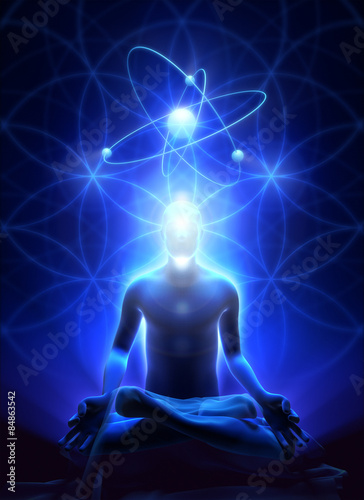 Fotografie, Obraz Sacral geometry and meditation of man