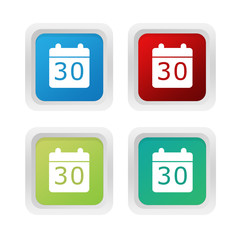 Wall Mural - set of squared colorful buttons with calendar symbol