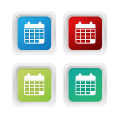Wall Mural - set of squared colorful buttons with calendar symbol