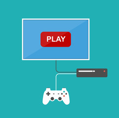 Wall Mural - Flat design computer games concept.