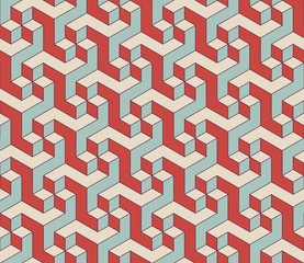 Wall Mural - abstract isometric 3d seamless pattern background