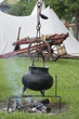 Medieval fire place and cooking at an Middle Age market