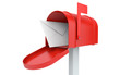 Incoming mail. mailbox with letter isolated