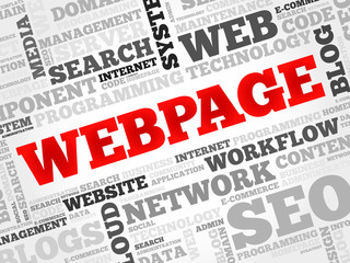 Poster - Webpage word cloud, business concept