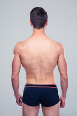 Poster - Back view portrait of a muscular man