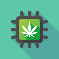 Wall Mural - CPU icon with a marijuana leaf