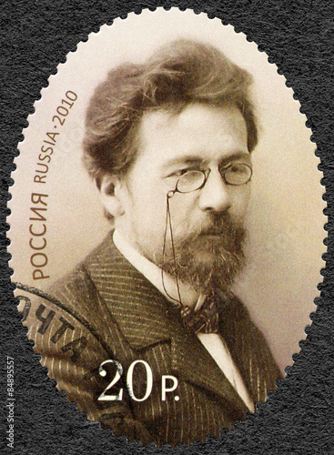 Fotografía RUSSIA - CIRCA 2010: A stamp printed in Russia dedicated the 150th anniversary o