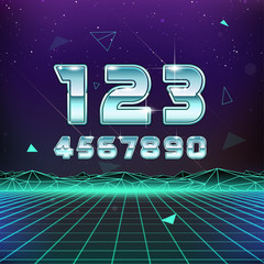Poster - 80s Retro Sci-Fi Numbers
