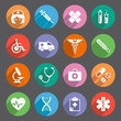 Flat colored Healthcare themed Vector icons