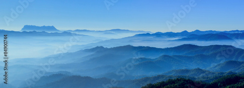Fotomural misty morning horizons blue tones