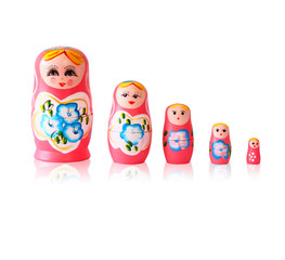 Wall Mural - set of matrioshka dolls. isolated on white
