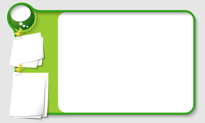 Poster - Abstract frame for your text with speech bubble and  papers for