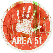 Warning Sign  Area 51  , Vector Illustration