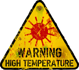 summer heat warning sign,vector illustration