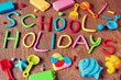 text school holidays made from modelling clay
