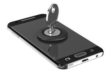 Poster - smartphone with key