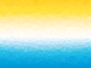 Poster - summer yellow blue white triangular background with horizon