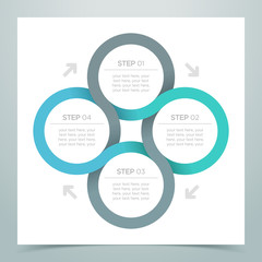 Poster - abstract 4 circle ribbon infographic 3