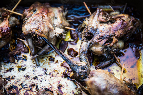 Fotografia, Obraz roast game consists of partridges and woodcocks just hunted