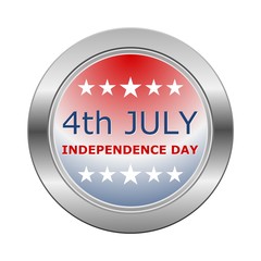 Wall Mural - 4th July Independence Day Silver Button