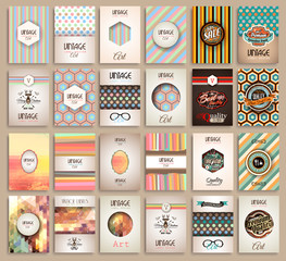Poster - Vintage Styles brochure templates set with Labels