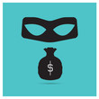 Business vector illustration of a beautiful black icon theft mon