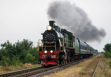 Old Steam Locomotive Travels By Rail