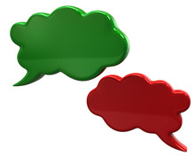 Green And Red Speech Bubbles Icon