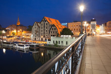 Bydgoszcz Night Cityscape In Poland