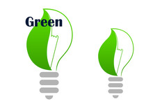 Ecology Green Light Bulb With Leaf