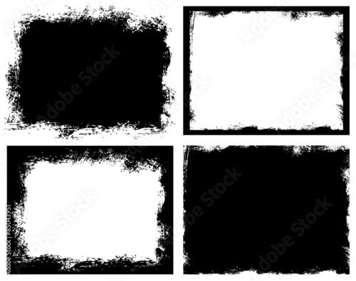 Cuadros en Lienzo Set of grunge background. Broken dirty rough frames.