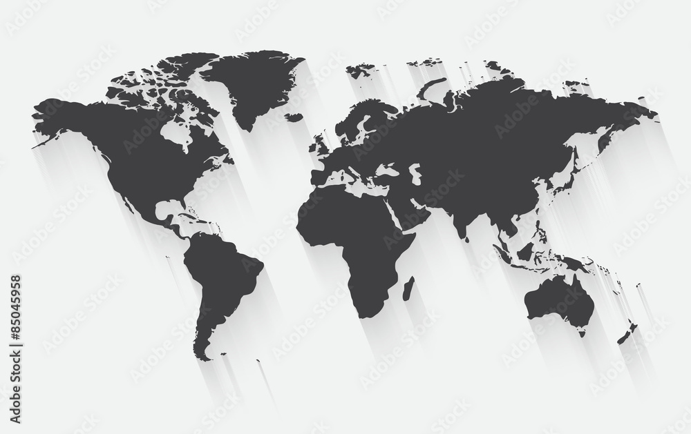 Vector world map illustration. Stock Vector | Adobe Stock