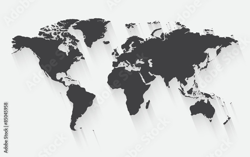 Nowoczesny obraz na płótnie Vector world map illustration.