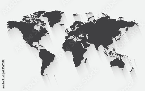 Naklejka - mata magnetyczna na lodówkę Vector world map illustration.