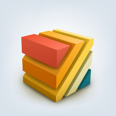 Poster - Vector Illustration of abstract 3d cube.