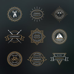 Set of Hipster Vintage Labels, Logotypes, Badges for Your Business