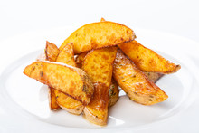 Crispy Baked Potato Wedges Closeup