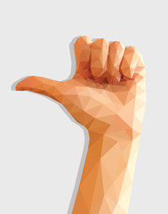 polygonal female hand thumb left direction indicator low poly