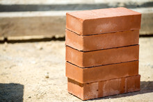 Isolated Stack Of Bricks