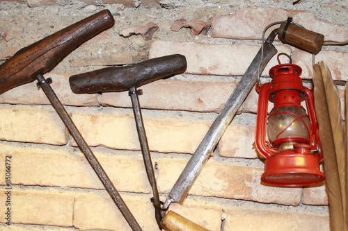 Poster A collection of old tools used early 1900