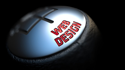 Fototapete - Web Design on Gear Stick with Red Text.