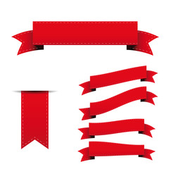 Poster - Red ribbon vector set
