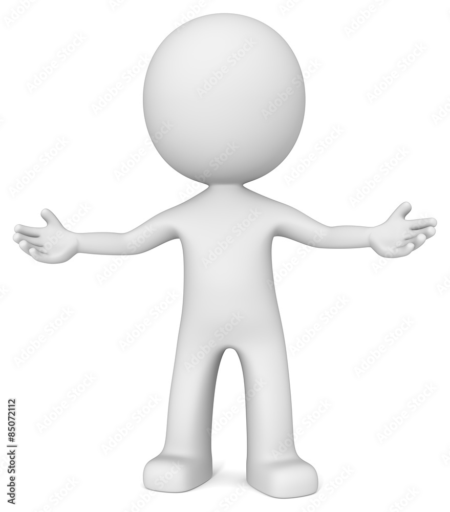 Welcome. The dude 3D character invite with open arms. Stock ...