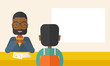 © Visual Generation - Smiling black human resource manager interviewed the applicant.